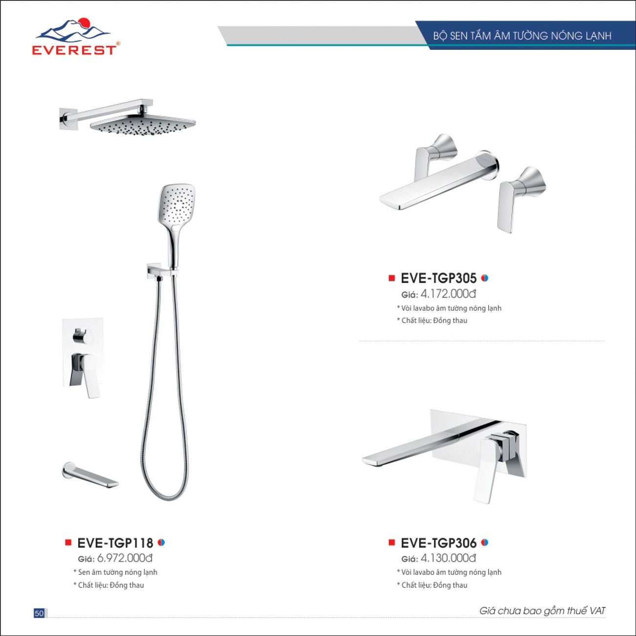 Thiết bị vệ sinh EVEREST Hiện Đại Catalogue và Bảng giá mới nhất /Page 